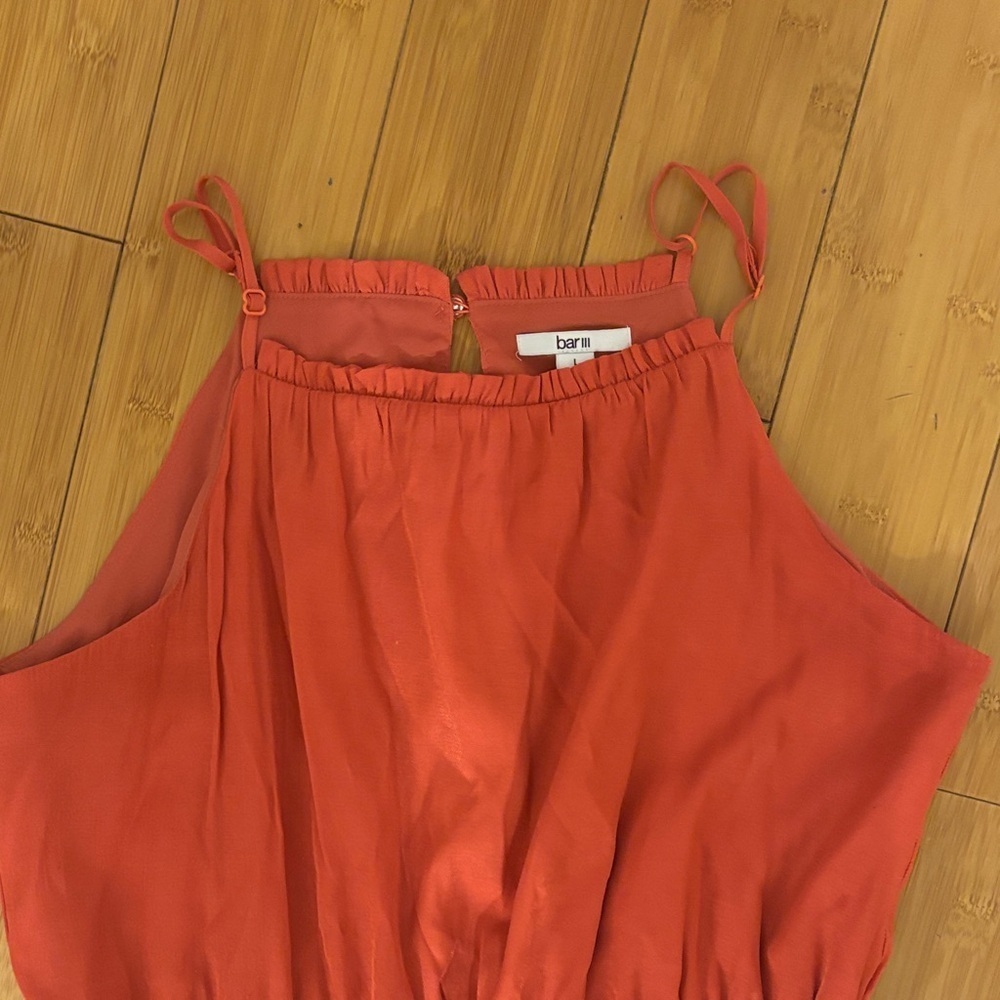 Bar III Red Midi Dress with Tiered Skirt - Picture 2 of 4